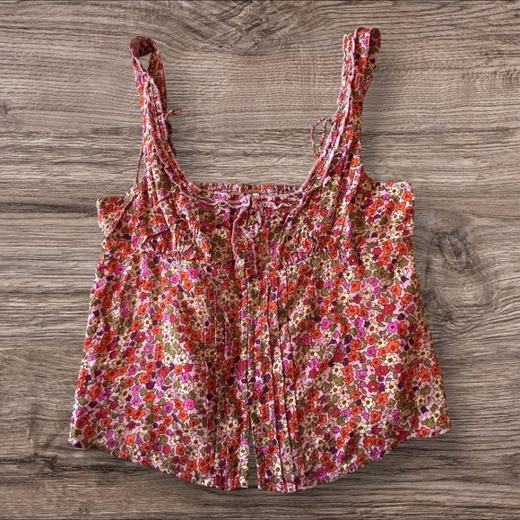 #67 NWT Free People Ellia Printed Set in Spring Blossom Combo - Picture 7 of 7